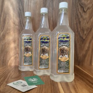 بطری عرق زنیان سنتی کاشان ۱ لیتری برند ژیوار