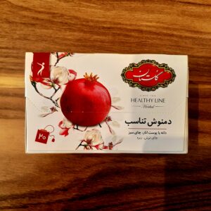 دمنوش تناسب گلستان ۲۰ عددی با ترکیبات چای سبز، زیره سبز، نعنا، زنجبیل و چای ترش برای کاهش وزن و سم زدایی بدن
