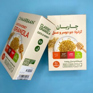 گرانولا روزانه باکسی چاربان ژیوار – میان‌وعده‌ای کامل و مقوی از غلات، میوه خشک و مغزها