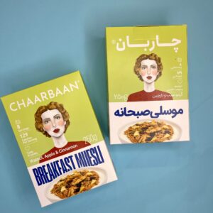 تصویر موسلی سیب و دارچین چاربان ژیوار – ترکیب سالم غلات، سیب خشک و دارچین