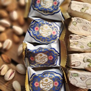 گز لقمه‌ای مخلوط پسته و بادام ۱۸ درصد ژیوار – گز کرمانی سنتی با مغزهای تازه
