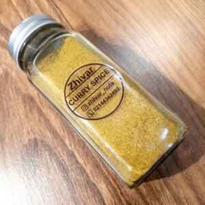 ادویه کاری خالص 100 گرمی ژیوار در شیشه بهداشتی شفاف با درب فلزی برای آشپزخانه شما