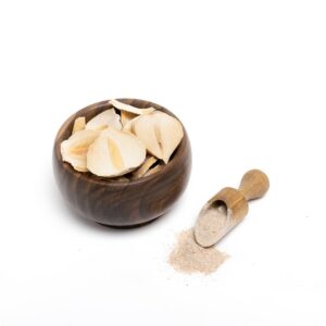 پودر موسیر خالص ژیوار در کاسه چوبی