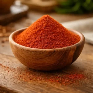 پودر گوجه فرنگی خالص در کاسه چوبی