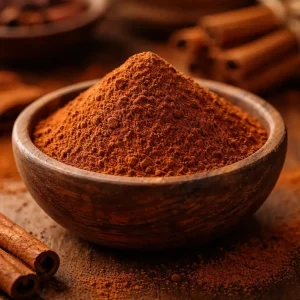 Benefits-of-Cinnamon-Powder پودر دارچین در طب سنتی به تنظیم قند خون، تقویت سیستم ایمنی، بهبود هضم، کاهش التهاب و کمک به سلامت قلب کمک میکند و خاصیت آنتیاکسیدانی بالایی دارد.